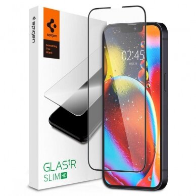 Spigen Glass TR Slim FC tempered glass iPhone 13 mini juodais kraštais
