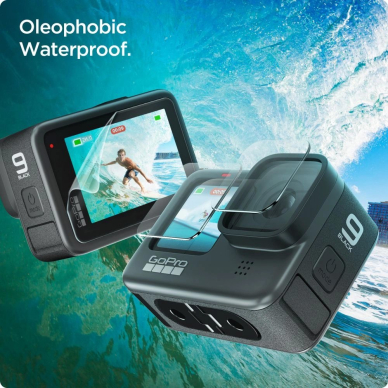 GoPro Hero 9 / 10 / 11 / 12 Spigen Glass.tR Slim grūdintas stiklas + plėvelė 2 rinkinys – skaidrus 5