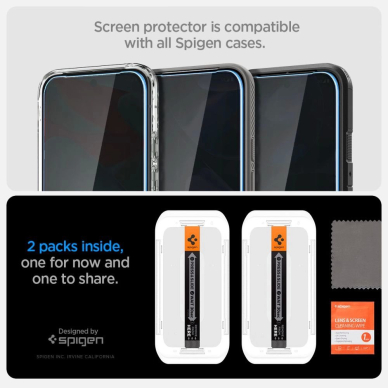 Google Pixel 9 Pro XL Spigen Glas.TR "Ez Fit" privatumo stiklas (2 vnt.) 12