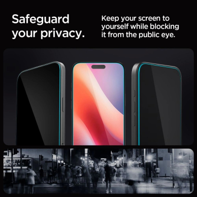 iPhone 16 Pro Max Spigen Glas.tR EZ Fit privatumo grūdintas stiklas – 2 vnt. 10
