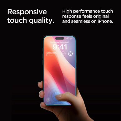 iPhone 16 Pro Max Spigen Glas.tR EZ Fit privatumo grūdintas stiklas – 2 vnt. 11