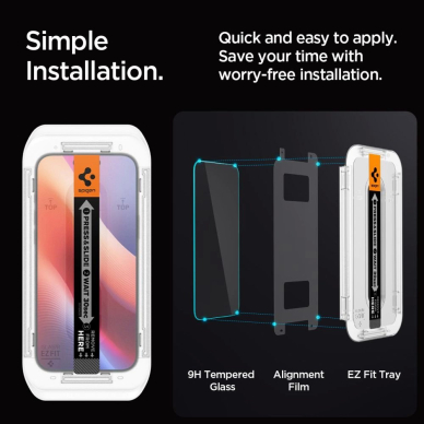 iPhone 16 Pro Max Spigen Glas.tR EZ Fit privatumo grūdintas stiklas – 2 vnt. 12