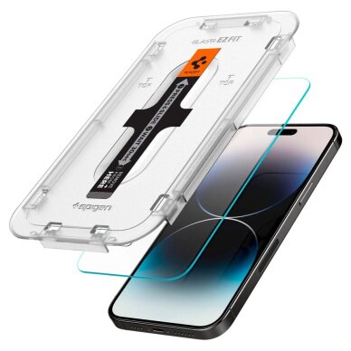 iPhone 14 Pro Max apsauginis stiklas Spigen Glas.tR EZ Fit – 2 vnt. 1