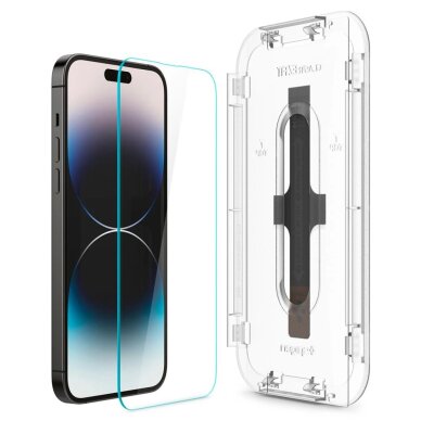 iPhone 14 Pro Max apsauginis stiklas Spigen Glas.tR EZ Fit – 2 vnt. 2 iPhone 14 Pro Max apsauginis stiklas Spigen Glas.tR EZ Fit – 2 vnt. 2
