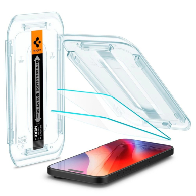 iPhone 16 Pro Spigen Glas.tR EZ Fit grūdintas stiklas – 2 vnt. 14