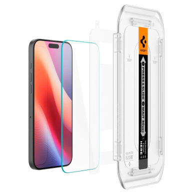 iPhone 16 Pro Spigen Glas.tR EZ Fit 2-pack grūdintas stiklas 3