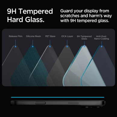 iPhone 16 Pro Spigen Glas.tR EZ Fit grūdintas stiklas 9