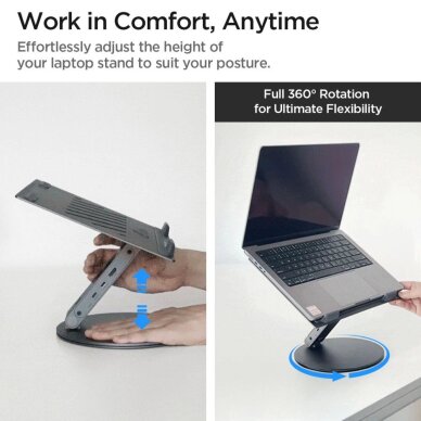 Stovas Spigen LD204H su integruotu Hub 6-in-1 – pilkas 5