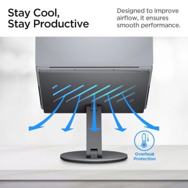 Stovas Spigen LD204H su integruotu Hub 6-in-1 – pilkas 7 Stovas Spigen LD204H su integruotu Hub 6-in-1 – pilkas 7