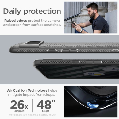 Spigen Liquid Air dėklas Google Pixel 8 Pro - matinis juodas 13