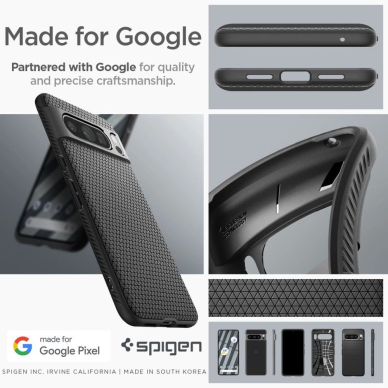 Spigen Liquid Air dėklas Google Pixel 8 Pro - matinis juodas 15
