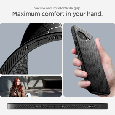 Spigen Liquid Air dėklas Google Pixel 9A - matinės juodos 15