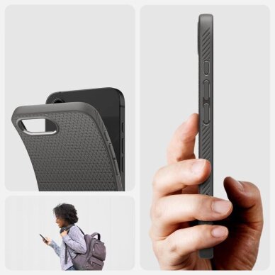 iPhone 16e dėklas Spigen Liquid Air – pilkas 12