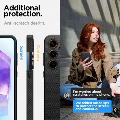 Dėklas Spigen Liquid Air case for Samsung Galaxy A55 5G - Juodas 14