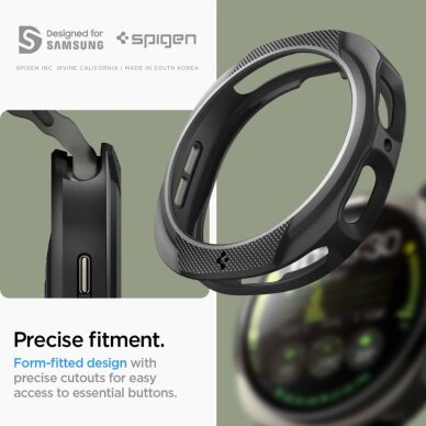 Samsung Galaxy Watch 8 40mm dėklas Spigen Liquid Air – matinės juodos spalvos 12