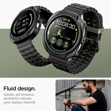 Samsung Galaxy Watch 8 40mm dėklas Spigen Liquid Air – matinės juodos spalvos 8