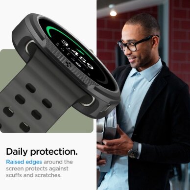 Samsung Galaxy Watch 8 40mm dėklas Spigen Liquid Air – matinės juodos spalvos 9