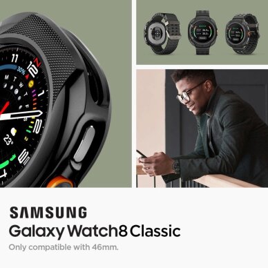 Samsung Galaxy Watch 8 Classic 46mm dėklas Spigen Liquid Air – juodas 7