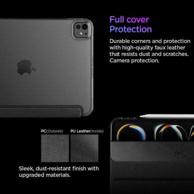 iPad Pro 11 (2024 / 2025) Spigen Liquid Air Folio dėklas – juodas 11 iPad Pro 11 (2024 / 2025) Spigen Liquid Air Folio dėklas – juodas 11