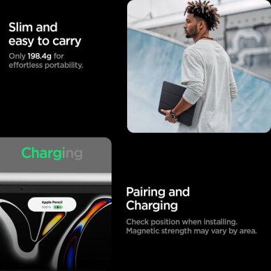 iPad Pro 11 (2024 / 2025) Spigen Liquid Air Folio dėklas – juodas 13