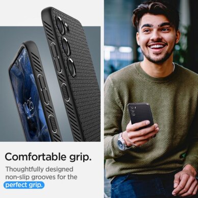 Akcija! DĖKLAS Spigen LIQUID AIR GALAXY S23 MATTE JUODAS  12