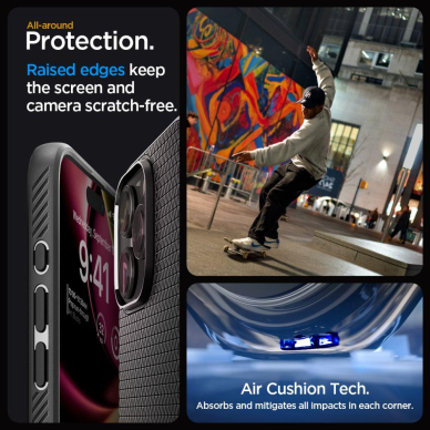 Apsauginis silikono dėklas Spigen LIQUID AIR IPHONE 15 PRO MATTE Juodas 11 Apsauginis silikono dėklas Spigen LIQUID AIR IPHONE 15 PRO MATTE Juodas 11