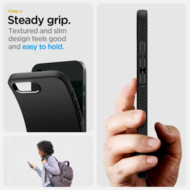 Spigen Liquid Air iPhone 16e Dėklas - Matinis Juodas 18