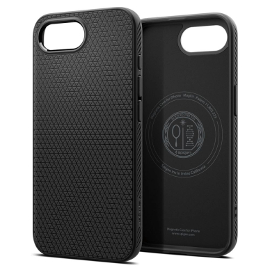 Spigen Liquid Air Mag MagSafe iPhone 16e Dėklas - Matinis Juodas 1 Spigen Liquid Air Mag MagSafe iPhone 16e Dėklas - Matinis Juodas 1
