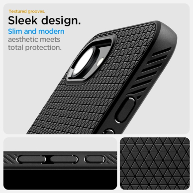 Spigen Liquid Air Mag MagSafe iPhone 16e Dėklas - Matinis Juodas 12