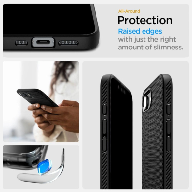 Spigen Liquid Air Mag MagSafe iPhone 16e Dėklas - Matinis Juodas 14