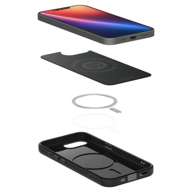 Spigen Liquid Air Mag MagSafe iPhone 16e Dėklas - Matinis Juodas 8
