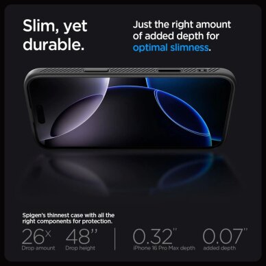 iPhone 16 Pro Max Spigen Liquid Air „T“ MagSafe dėklas – matinės juodos spalvos 12