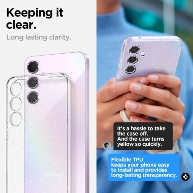 Dėklas Spigen Liquid Crystal case for Samsung Galaxy A55 5G - Permatomas Blizgus 19