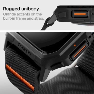 Apple Watch 4 / 5 / 6 / 7 / 8 / 9 / SE (44 / 45 mm) Spigen Lite Fit Pro dėklas-dirželis – matinės juodos spalvos 11