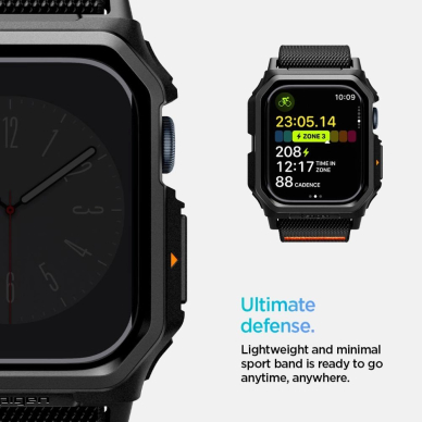 Apple Watch 10 42mm Spigen Lite Fit „PRO“ dirželis – juodas 10
