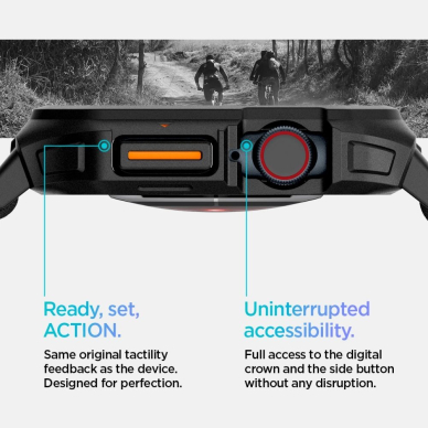 Apple Watch 10 42mm Spigen Lite Fit „PRO“ dirželis – juodas 14 Apple Watch 10 42mm Spigen Lite Fit „PRO“ dirželis – juodas 14