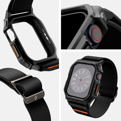 Apple Watch 10 42mm Spigen Lite Fit „PRO“ dirželis – juodas 9