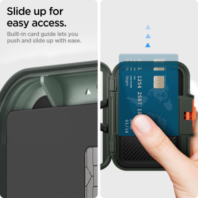 iPhone 16 – Spigen Lock Fit MagSafe Card dėklas - Žalias 15