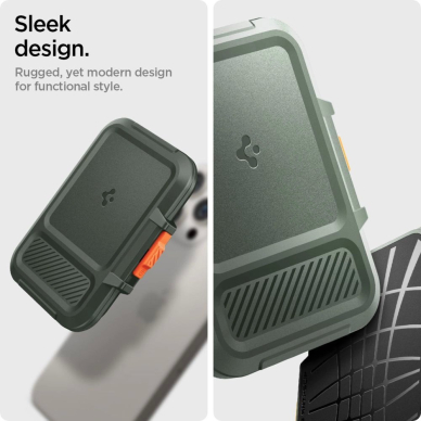 iPhone 16 – Spigen Lock Fit MagSafe Card dėklas - Žalias 19