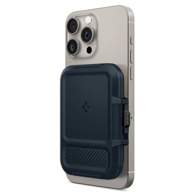 iPhone 16 – Spigen Lock Fit MagSafe Card dėklas - Tamsiai mėlynas 11