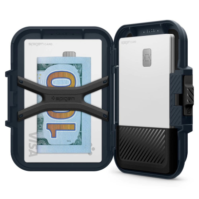iPhone 16 – Spigen Lock Fit MagSafe Card dėklas - Tamsiai mėlynas 12