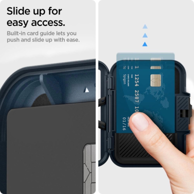 iPhone 16 – Spigen Lock Fit MagSafe Card dėklas - Tamsiai mėlynas 15