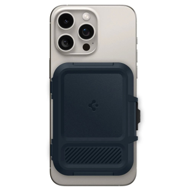 iPhone 16 – Spigen Lock Fit MagSafe Card dėklas - Tamsiai mėlynas 2