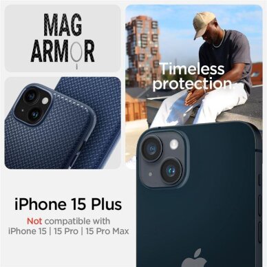 iPhone 15 Plus dėklas Spigen Mag Armor su MagSafe – mėlynas 13 iPhone 15 Plus dėklas Spigen Mag Armor su MagSafe – mėlynas 13