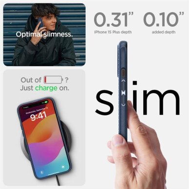 iPhone 15 Plus dėklas Spigen Mag Armor su MagSafe – mėlynas 4 iPhone 15 Plus dėklas Spigen Mag Armor su MagSafe – mėlynas 4