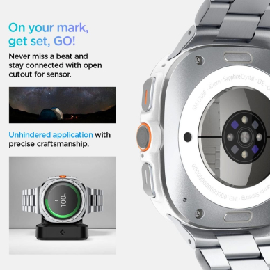 Samsung Galaxy Watch Ultra 47mm Spigen Modern Fit Band apyrankė – sidabrinė 11