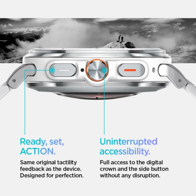 Samsung Galaxy Watch Ultra 47mm Spigen Modern Fit Band apyrankė – sidabrinė 13