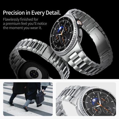 Samsung Galaxy Watch 40/44/46 mm Spigen Modern Fit dirželis – sidabrinis 9