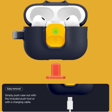 AirPods Pro 3 Spigen Nano Pop dėklas – tamsiai mėlynas / geltonas 2 AirPods Pro 3 Spigen Nano Pop dėklas – tamsiai mėlynas / geltonas 2