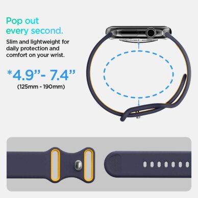 Apple Watch 40/41/42 mm Spigen Nano Pop dirželis – tamsiai mėlynas ir oranžinis 8